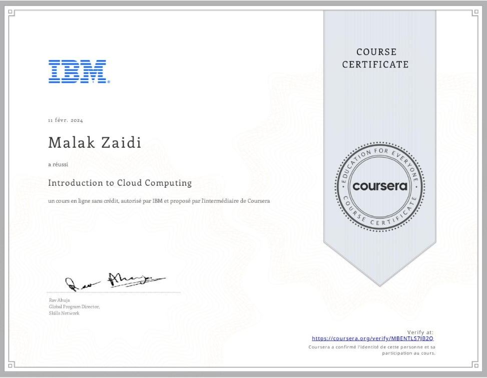 Cloud Computing Certificate