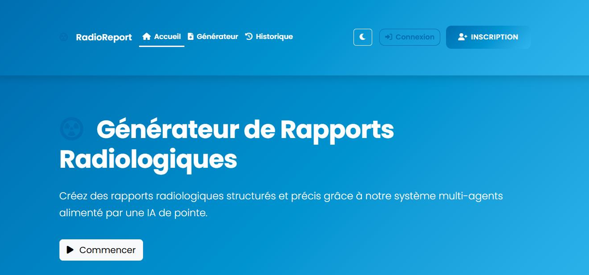 Multi-Agent Radiological Report Generator - Web Dashboard (1/8)